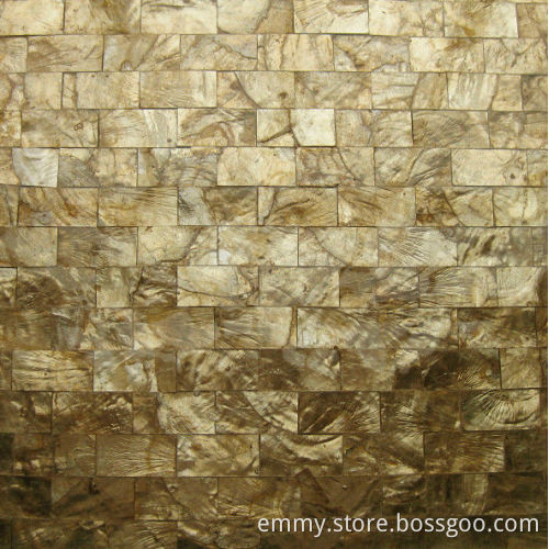 Brick gold capiz mother of pearl wall tile shell wall panel